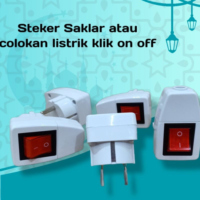 Jual Steker Saklar atau colokan listrik klik on off indicator LED ...