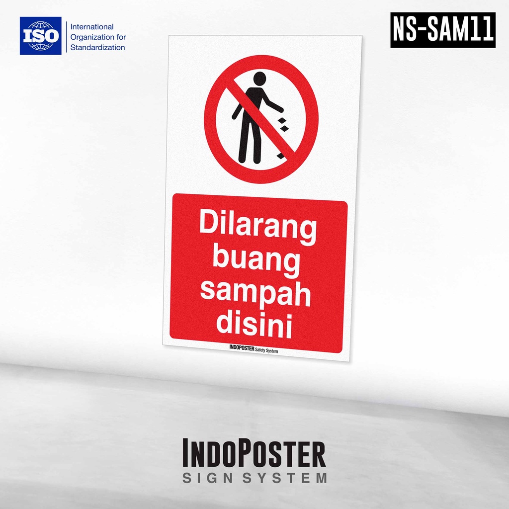 Jual Stiker Safety Sign Rambu K3 Iso Dilarang Buang Sampah Disini Shopee Indonesia 1271