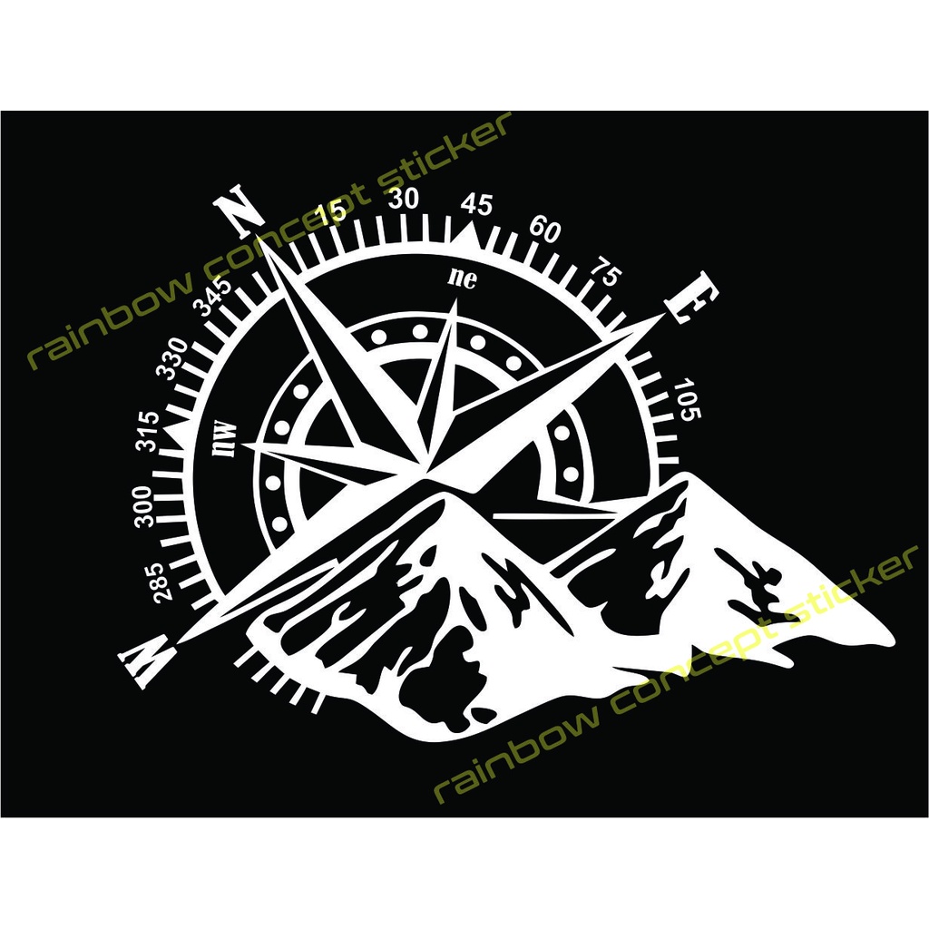 Jual jual stiker sticker mobil motif kompas montain universal | Shopee ...