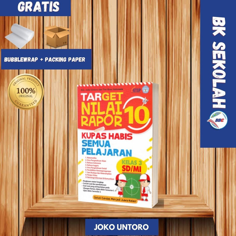 Jual BUKU TARGET NILAI RAPOR 10; KUPAS HABIS SEMUA PELAJARAN KELAS 3 SD ...