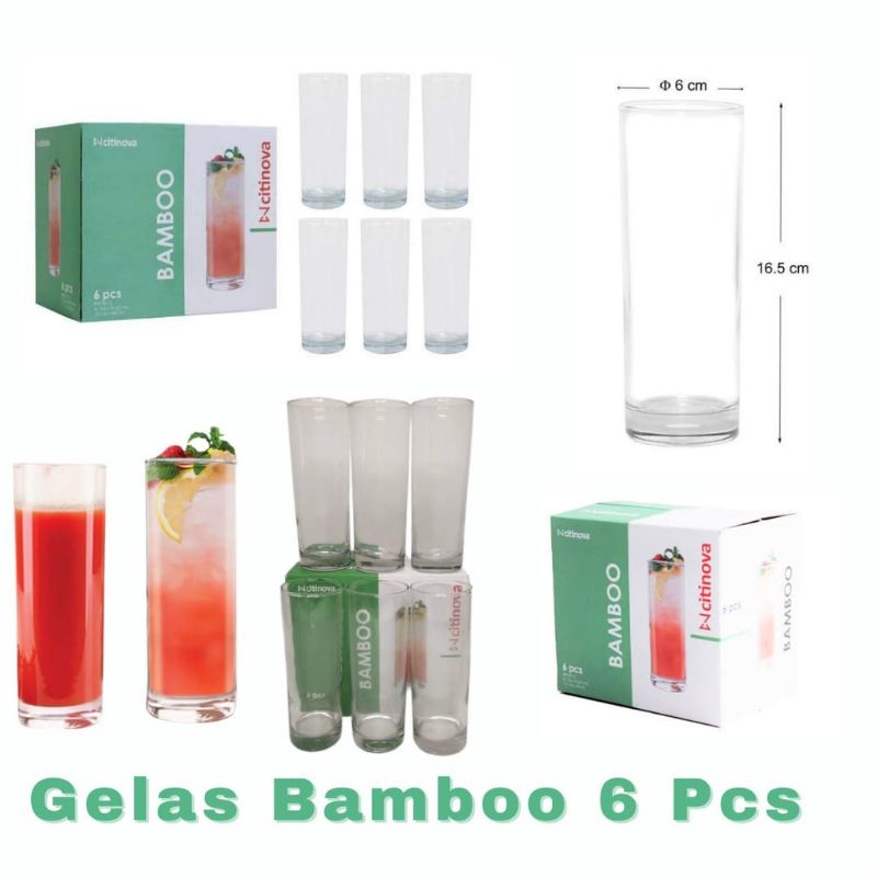 Jual Gelas Kaca Gelas Minum Gelas Juice Bamboo Citinova Shopee Indonesia 6235