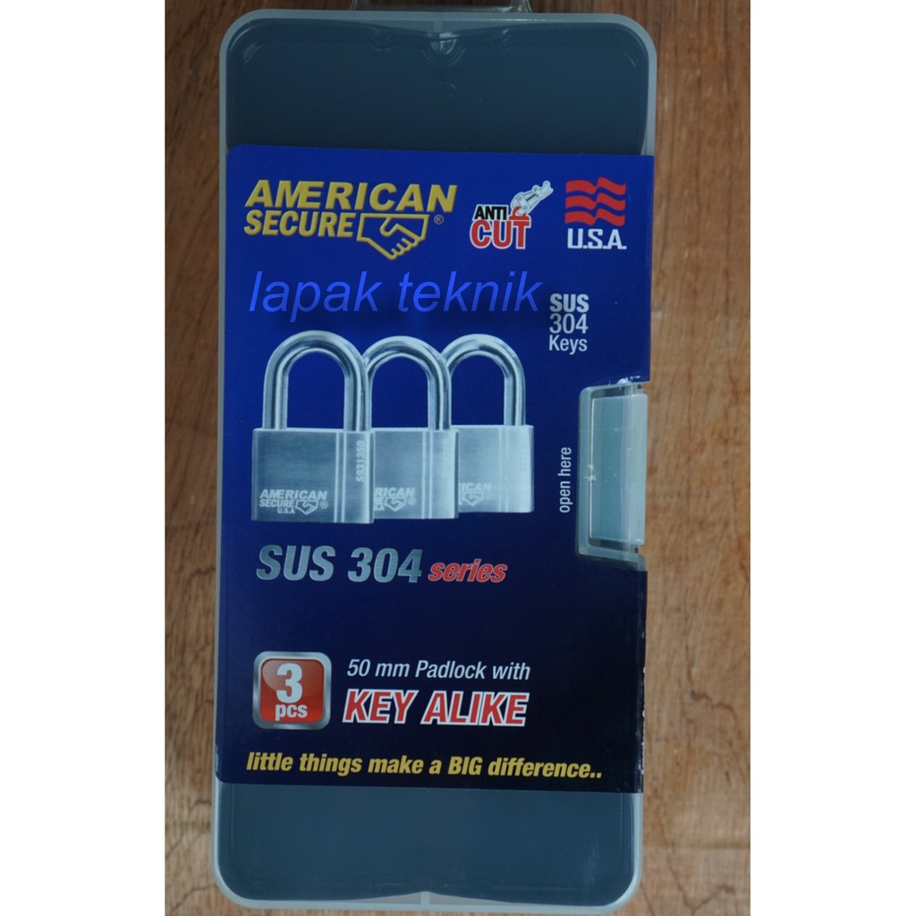 Jual American Secure Gembok Anti Potong 50mm Pendek (3 Pcs) | Shopee ...