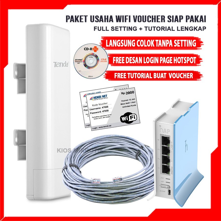Jual Paket Alat Usaha Wifi Sistem Voucher Billing Hotspot Siap Pakai ...