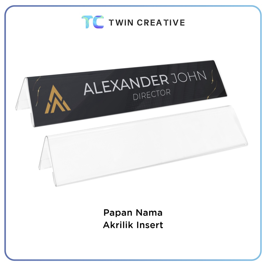 Jual Desk Name Plate Holder Insert Paper Acrylik - Name Tag Meja ...