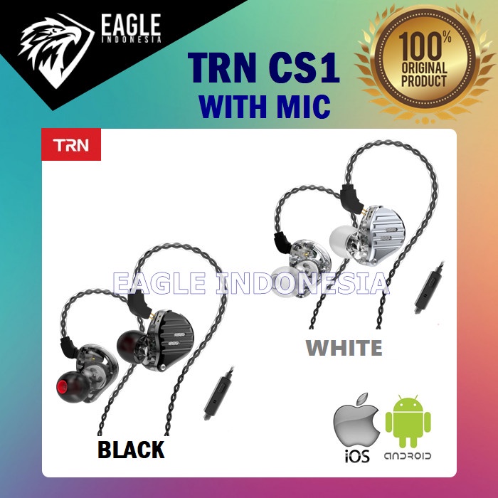 Jual TRN CS1 1DD Dynamic IEM HiFi Sports Headphone Headset WITH MIC ...