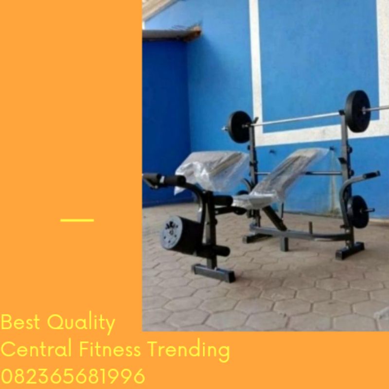 Jual Alat Fitness Bench Press Paket Lengkap Plus Stick Beban Pvc Kg