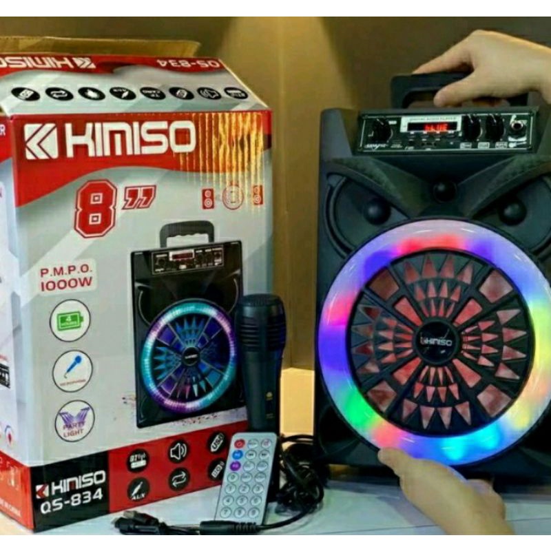 Jual Speaker bluetooth portable 8 inch remote control + mic super bass ...