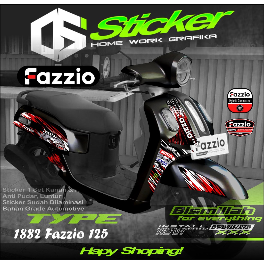 Jual 1882 Sticker Striping Motor YMAHA FAZZIO 125 List Variasi Corak ...