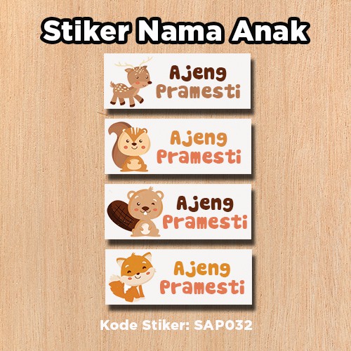 Jual Stiker Label Nama Anak Brown Squirrel | Shopee Indonesia