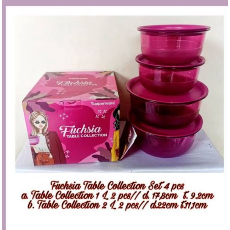 Jual Fuchsia table collection tupperware original / bowl tupperware ...