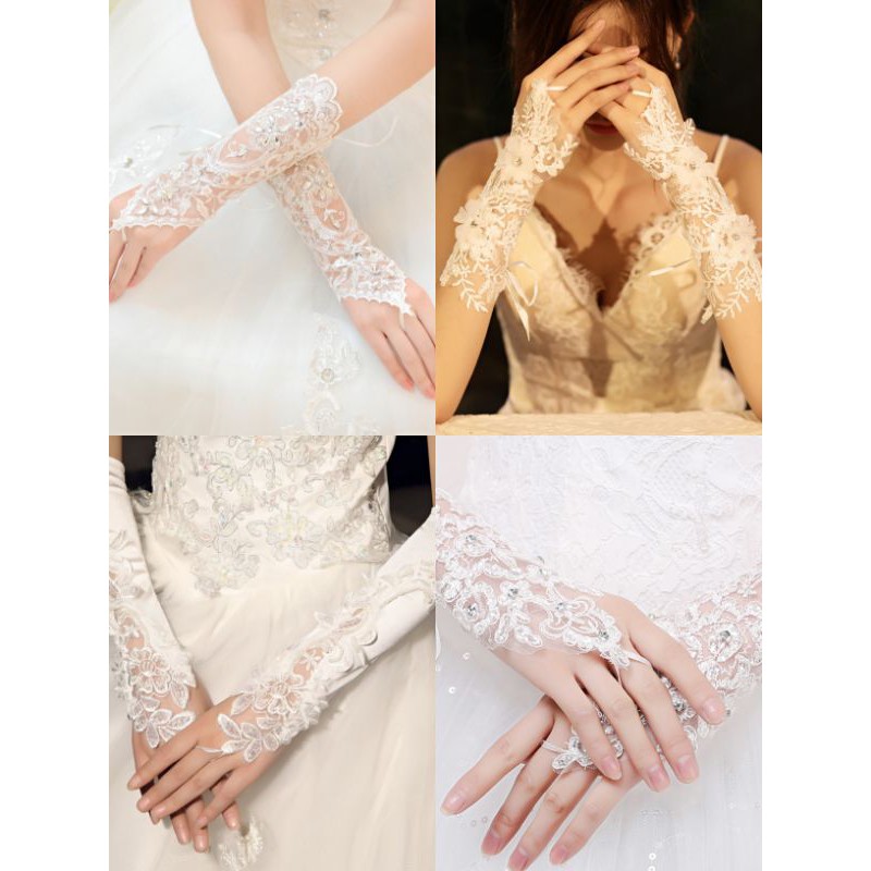Sarung tangan wedding warna putih