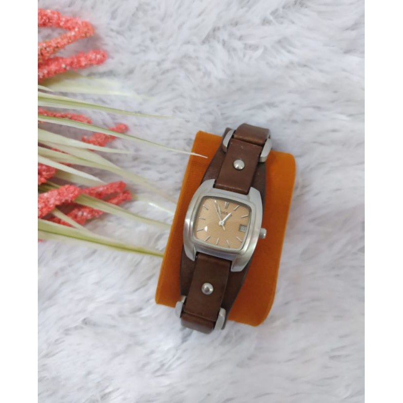 Jual Jam Fossil Strap Brown Leather Authentic/Preloved Shopee Indonesia