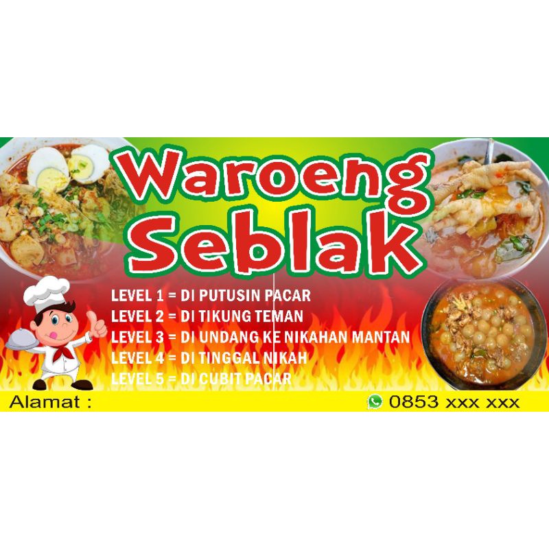 Jual Spanduk Banner Warung Seblak Spanduk Seblak Spanduk Warung My