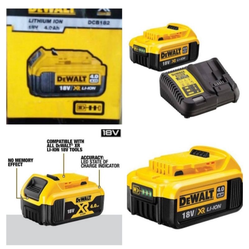 Jual Battery 18V 4.0Ah Dewalt DCB182KR Liion XR Baterai 18V Dewalt