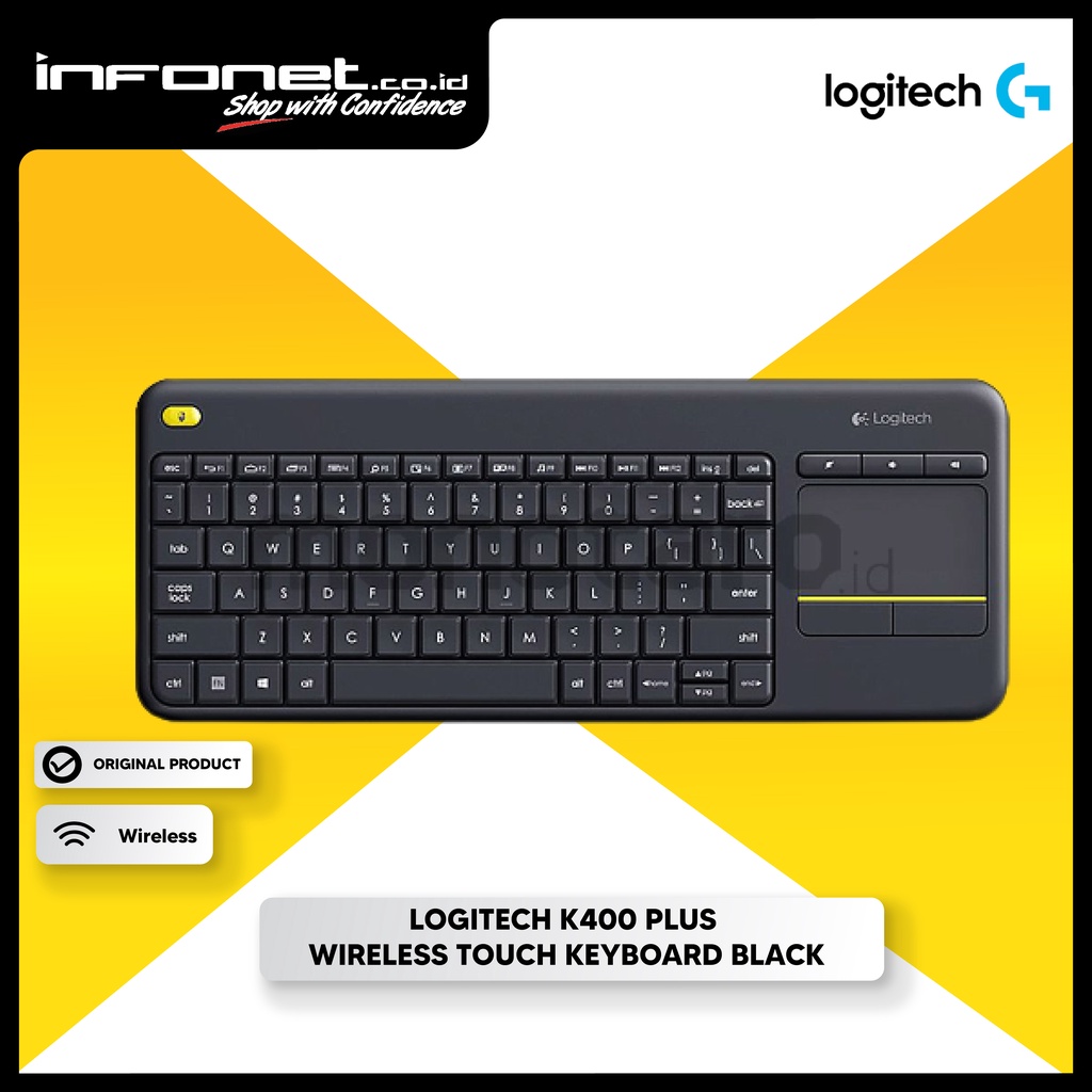 Jual LOGITECH K400 PLUS WIRELESS TOUCH KEYBOARD BLACK | Shopee Indonesia