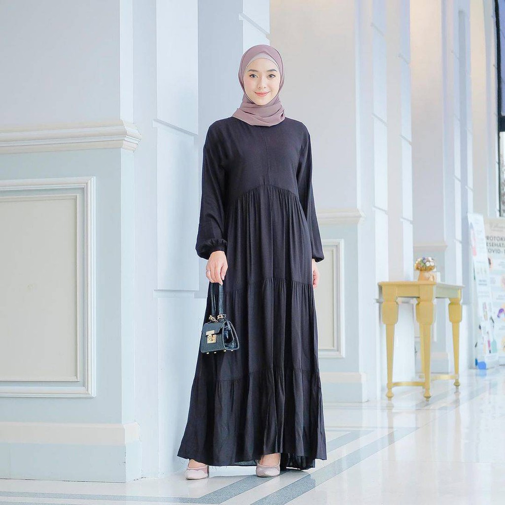 knee length dresses for ladies TDLA LTE28 LD long dress polos wanita hitam – JLW Brands (Third Day - Td  Ladies - Td Active - Nade - Td Friends main image 0