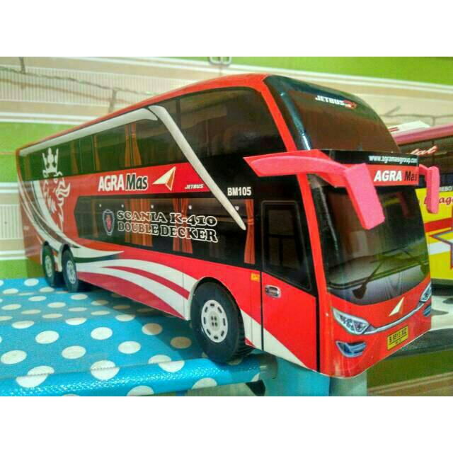 Jual Miniatur Bus Bis Agra Mas Double Decker | Shopee Indonesia