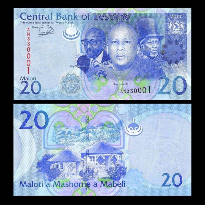 Jual UANG LESOTHO 20 MALOTI 2013 UNC ORIGINAL KING OF LESOTHO | Shopee Indonesia
