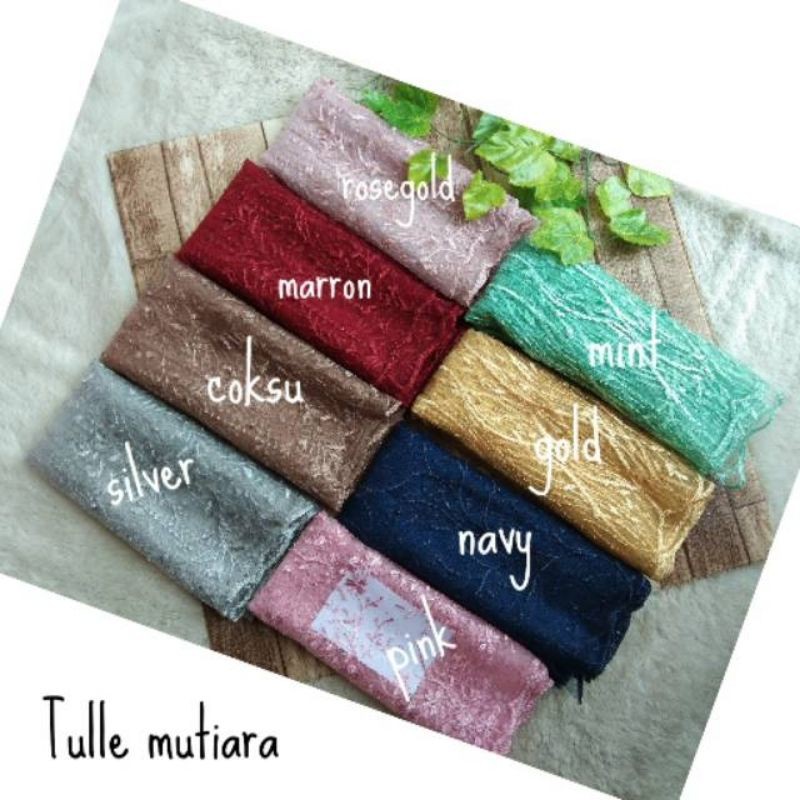 Jual Tule tile mutiara bahan kebaya tulle hitam cantik ready meteran ...