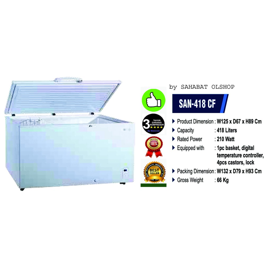 Jual Chest Freezer SANSIO SAN 418CF | Shopee Indonesia