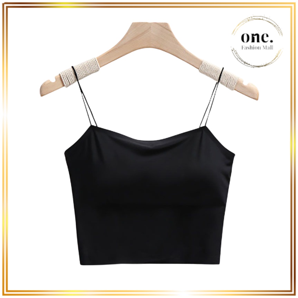 ONEFASHIONMALL BR073 Tanktop Seamless Spaghetti Strap Tank Top Dalaman  Wanita Pakaian Bralette Bra