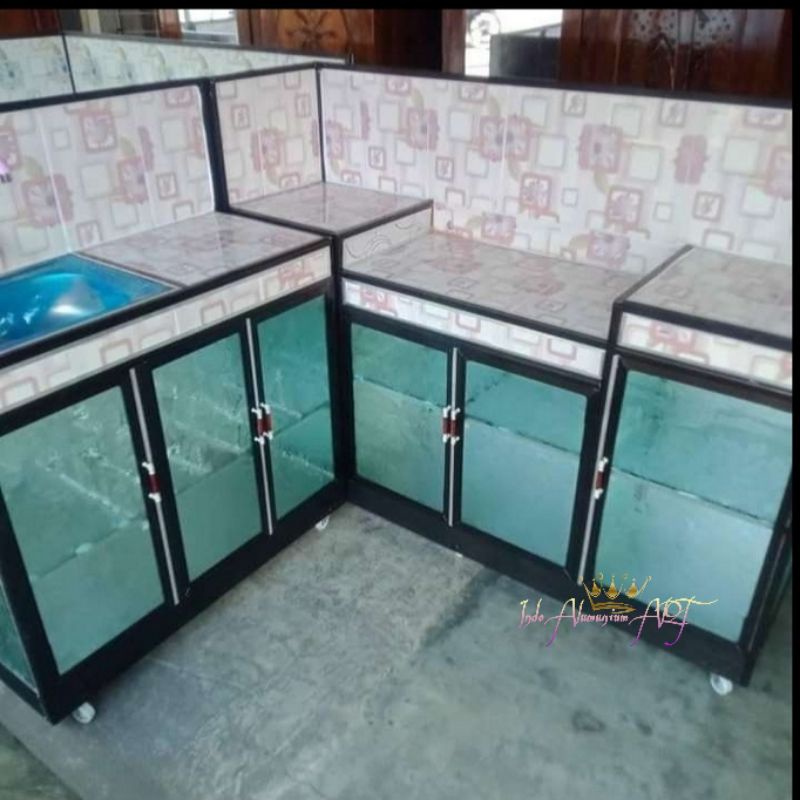 Jual Rak Dapur Kitchen Set Model L Minimalis Bahan Alumunium | Shopee ...