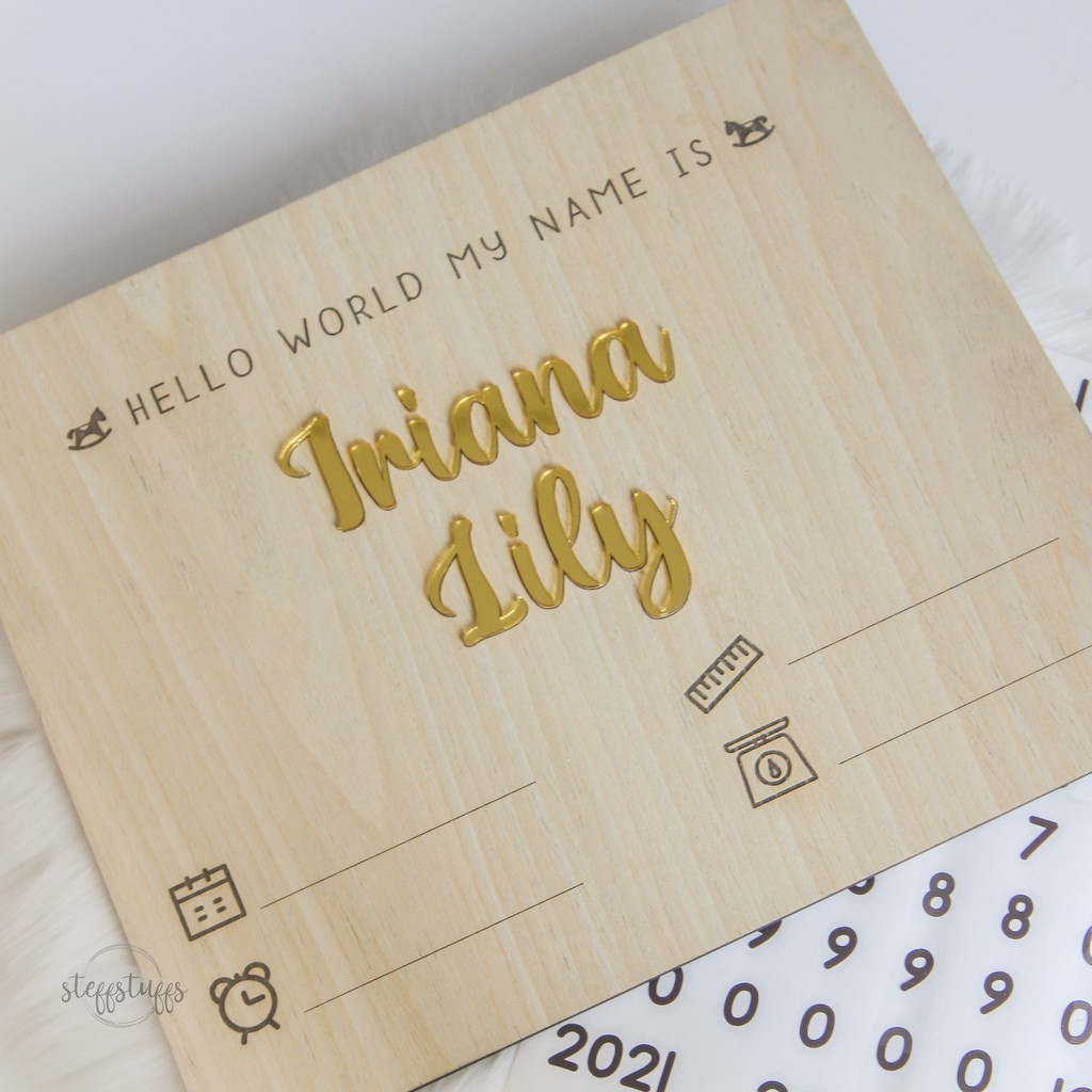 Jual CHARLES HOSPITAL BOARD Papan Nama Biodata Bayi Kado Kelahiran