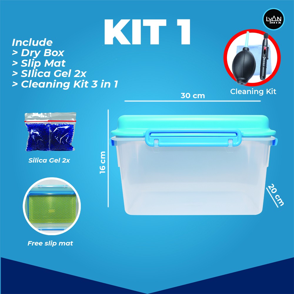 Jual drybox dry box kamera MEDIUM hygrometer silica gel lenspen