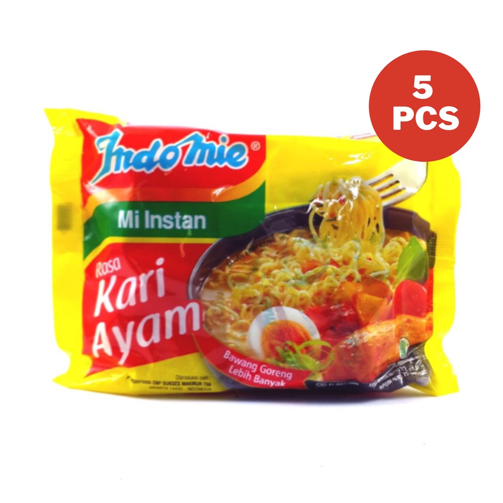 Jual Indomie Mi Instan Kari Ayam 72 Gr @ Pack Isi 5 Pcs | Shopee Indonesia