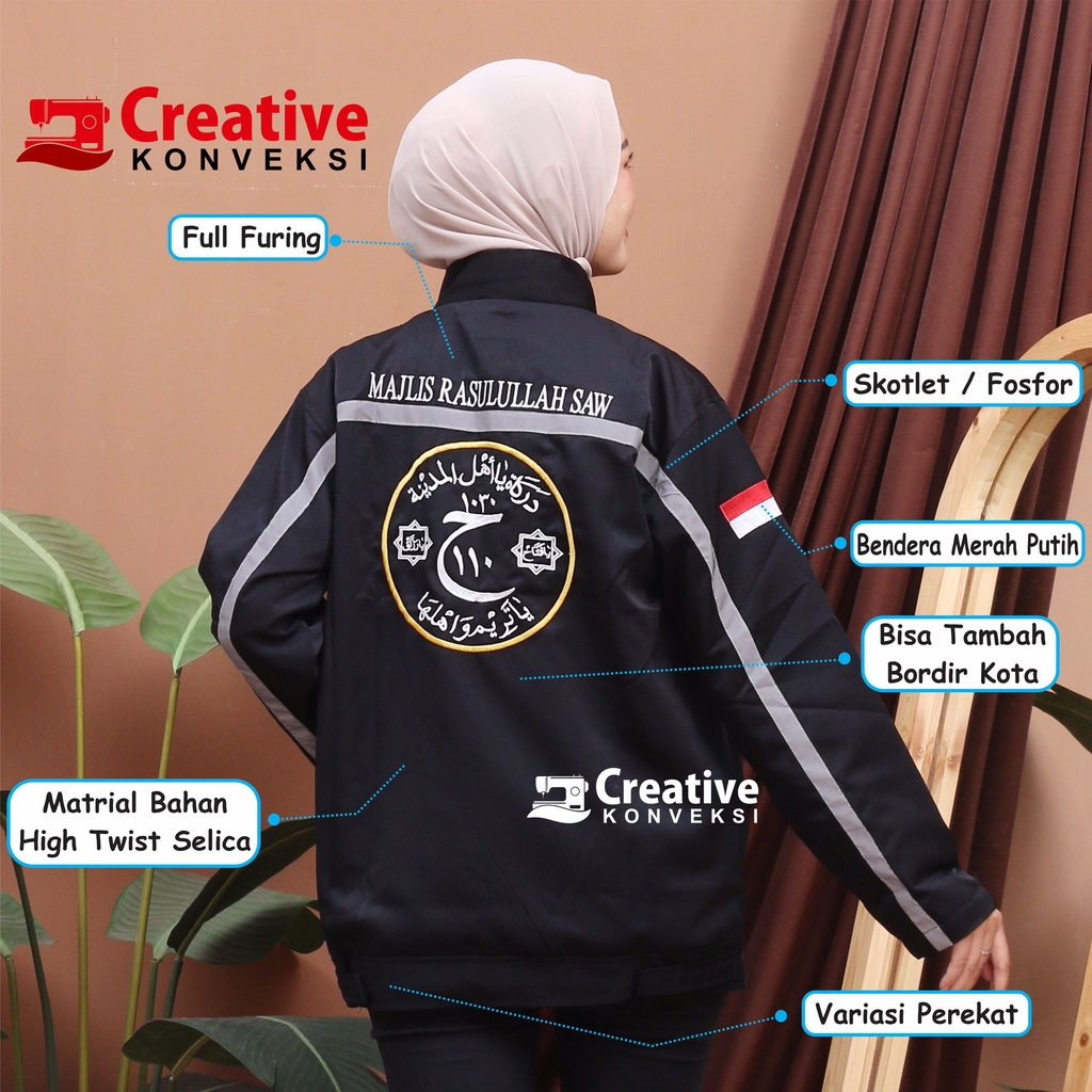Jual (BISA COD) FREE NAMA | Jaket MR Majelis Rasulullah SAW DARKAH ...