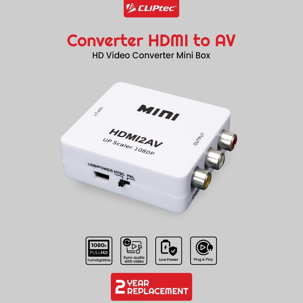 Jual Converter Mini Adapter Hdmi to AV RCA 1080P HD Video CLIPtec