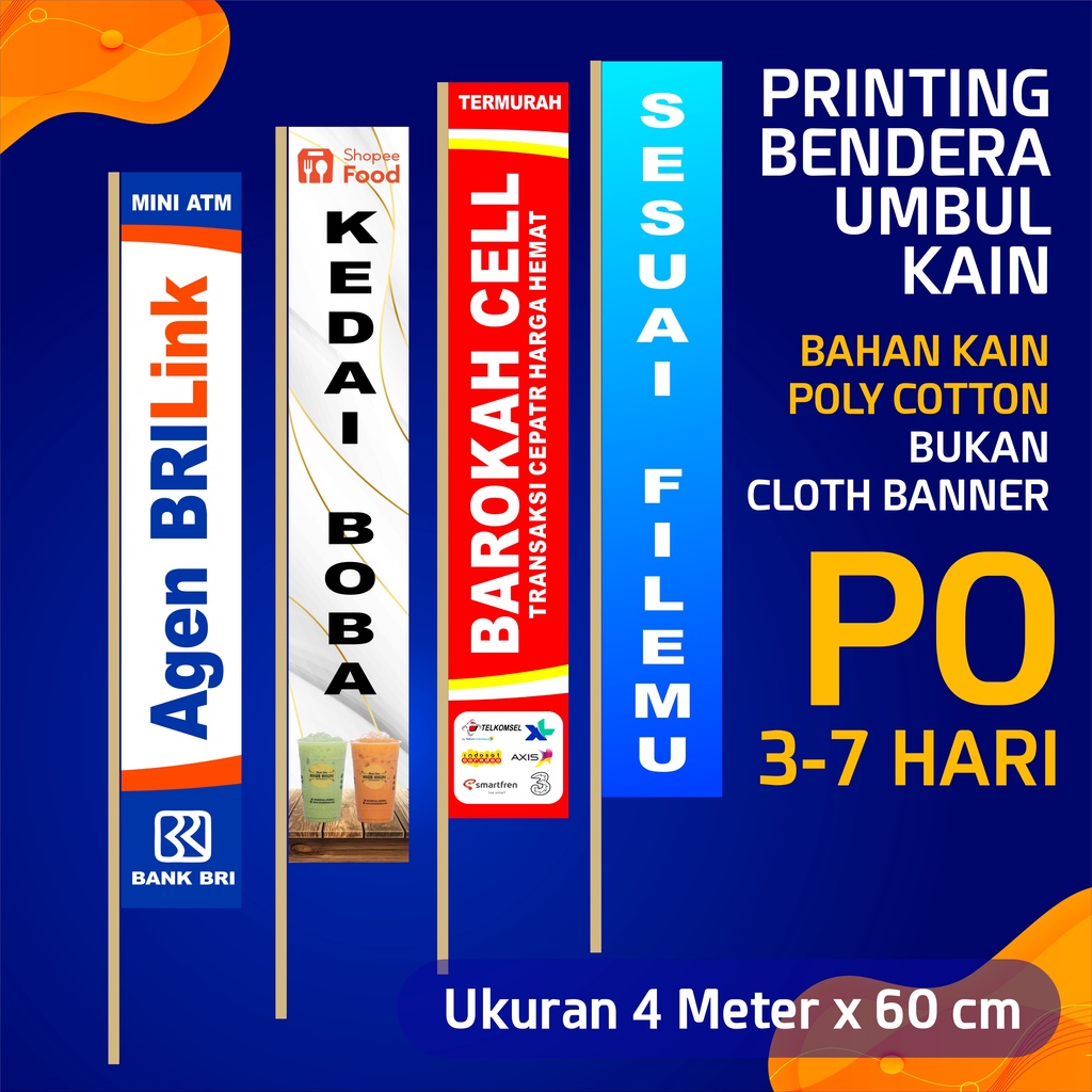 Jual CETAK UMBUL BENDERA KAIN PRINTING | Shopee Indonesia