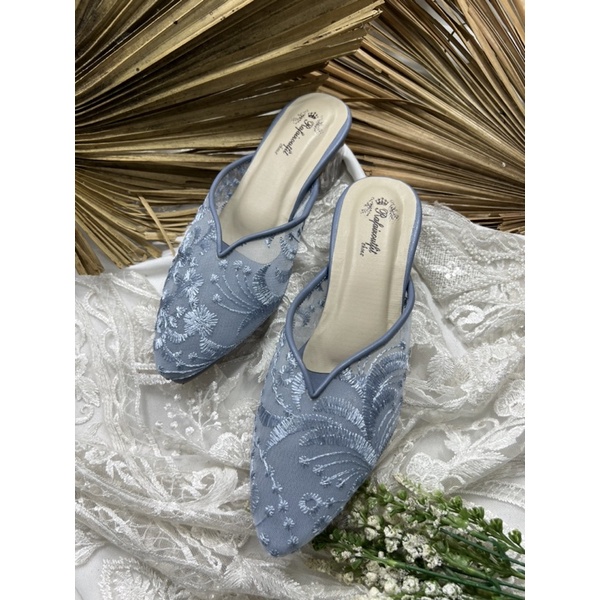 Jual sepatu wanita yasmika iceblue tnggi 5cm kaca | Shopee Indonesia