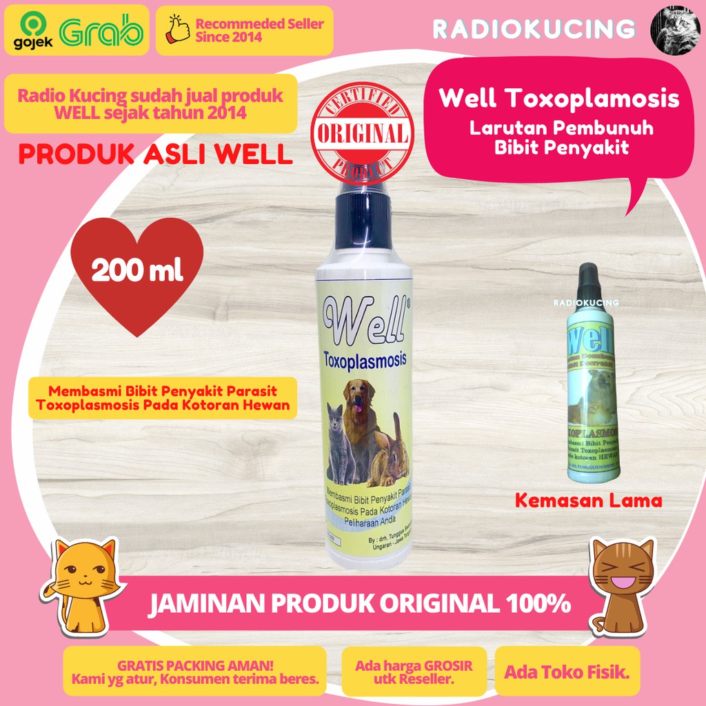 Jual Well Toxoplasmosis 200 ml Larutan Pembasmi Bibit Penyakit Parasit ...