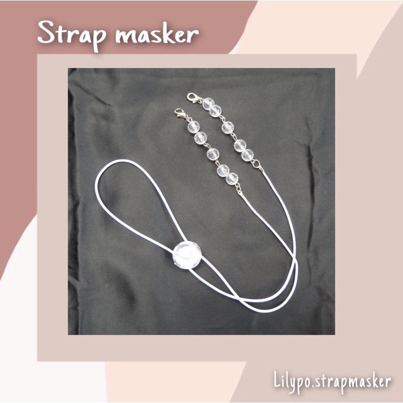 Jual strap masker/ strap masker 2 in 1/ kalung masker/ MINI WHITE ...