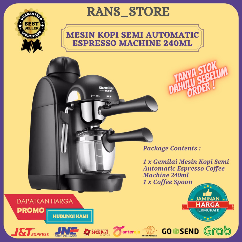 Jual RANS_STORE Gemilai Mesin Kopi Semi Automatic Espresso Machine ...