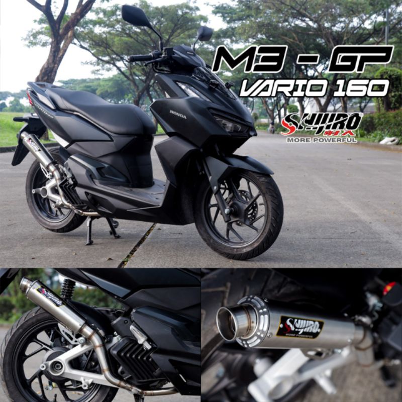 Jual KNALPOT SHIJIRO RACING ORIGINAL for NEW VARIO 160 type M3-GP ...