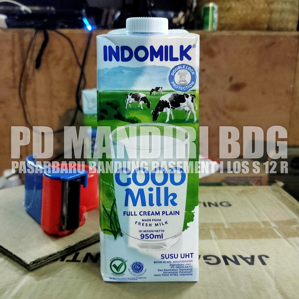 Jual Indomilk Good Milk Full Cream Plain 950 Ml Shopee Indonesia 9253