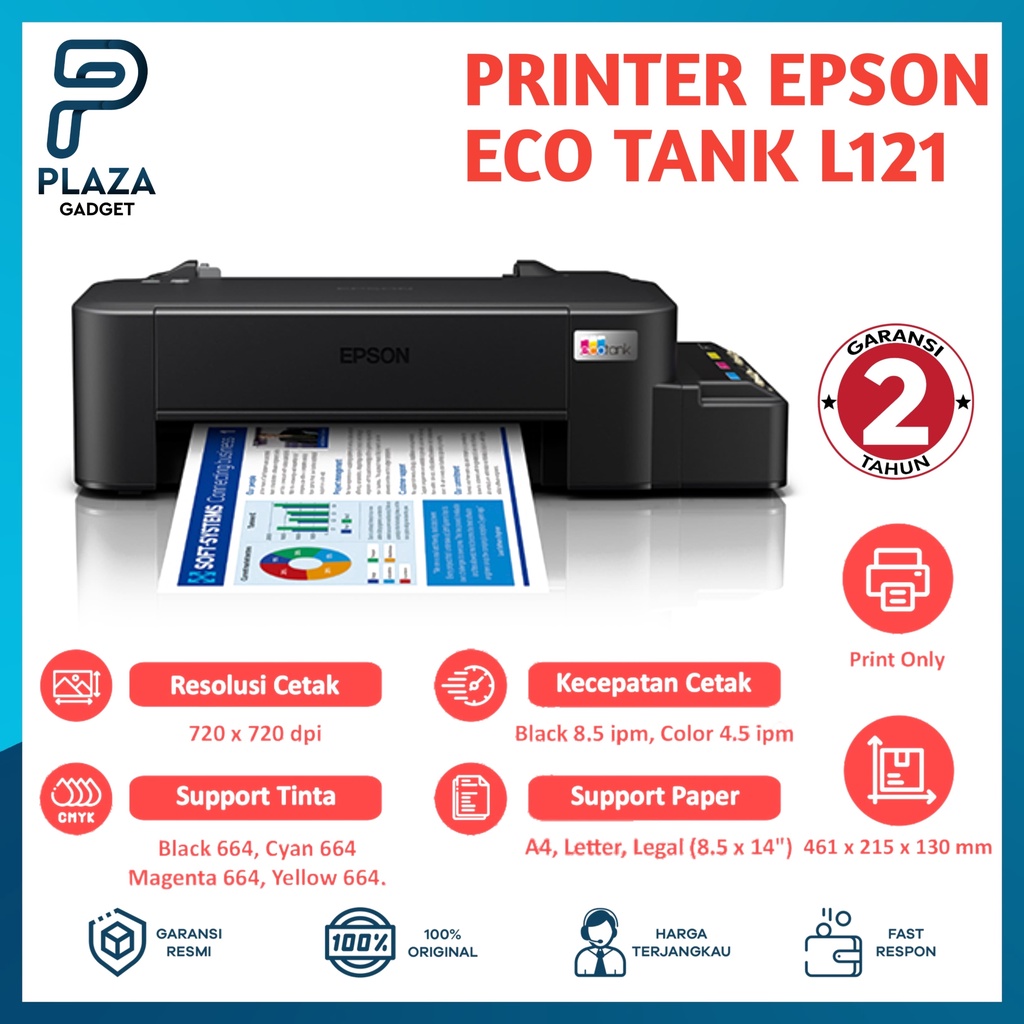 Jual Printer Epson Ecotank L121 A4 New Original Ink Tank Garansi Resmi Epson 2 Tahun Shopee 6246