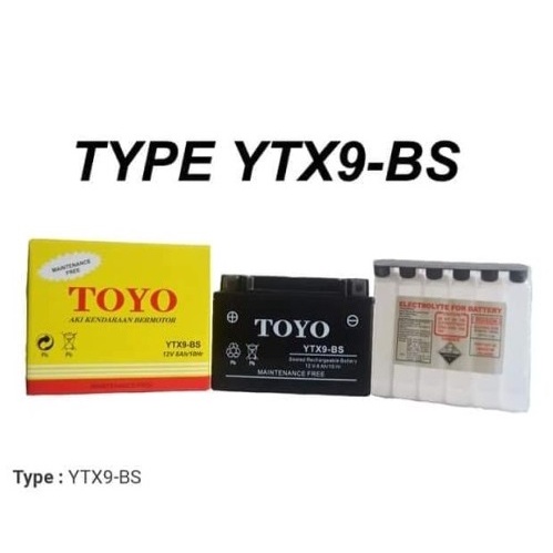 Jual AKI TOYO YTX9-BS MOTOR KAWASAKI NINJA 250 / PULSAR NS200 200NS