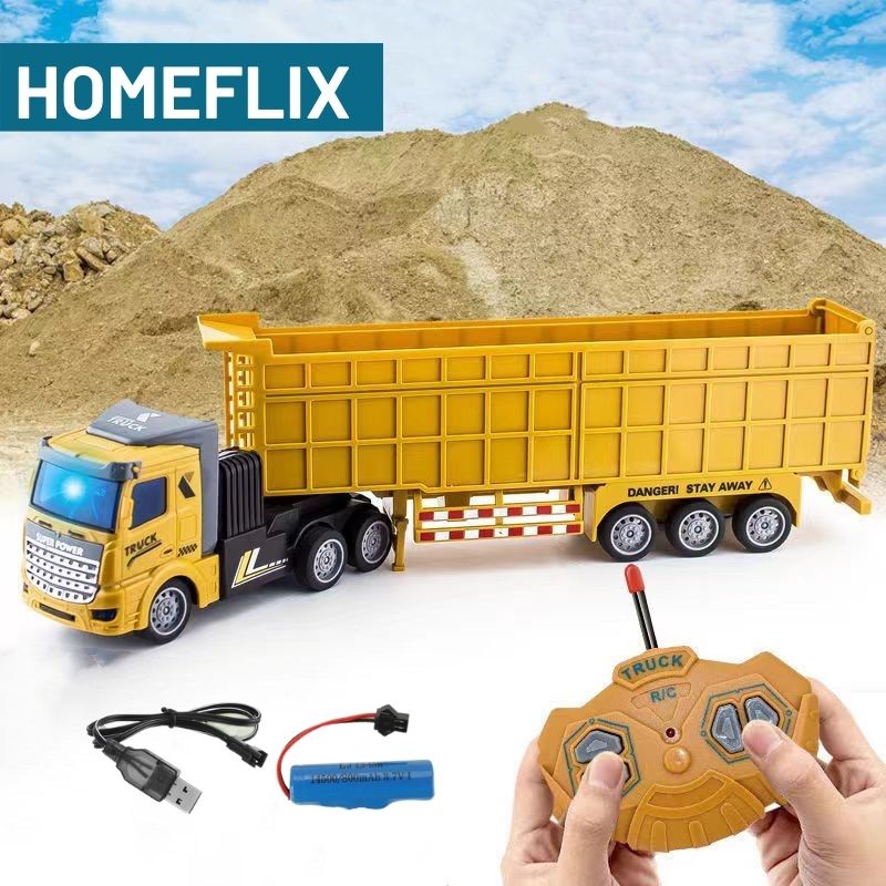 Jual RC Dump Truck 1/48 Wireless Remote Control Semitrailer Konstruksi Transportasi Electric
