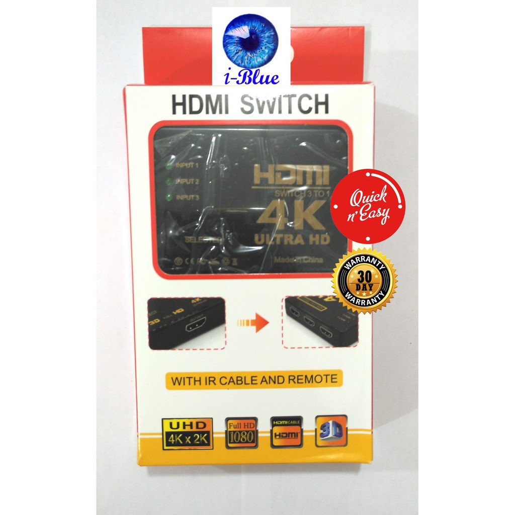 Jual Limited HDMI SWITCH 3 Port 4K ULTRA HD PLUS Remote ATAU SWITCH