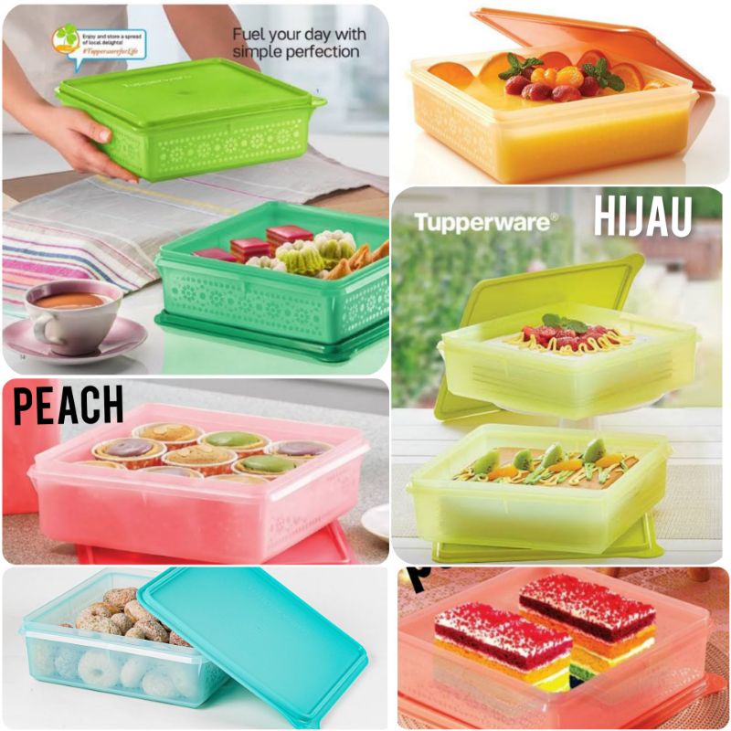 Jual Tupperware Original Wadah Lapis legit Cake Kue Basah Kering Snack ...