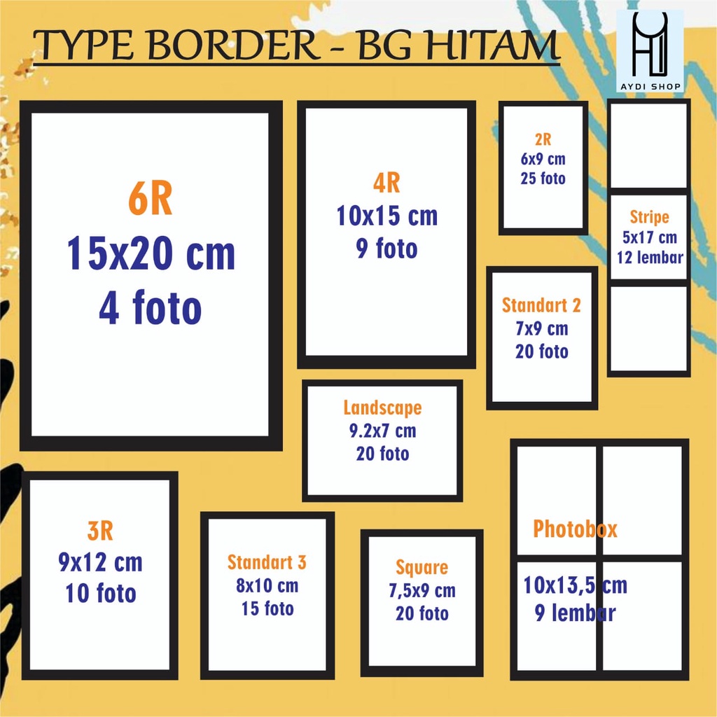 Jual (Background Hitam-Type Border) CETAK FOTO POLLAROID SIZE FREE ...