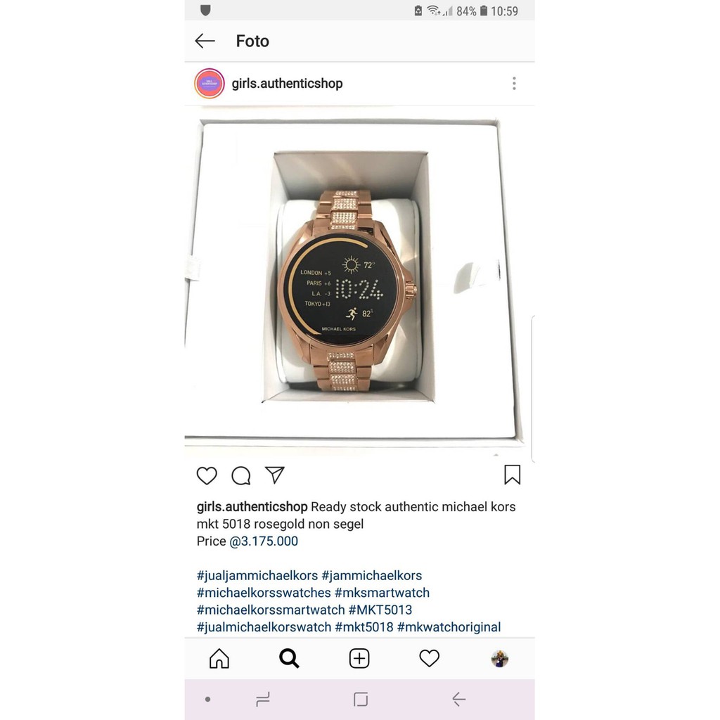 Michael kors clearance smartwatch mkt5018