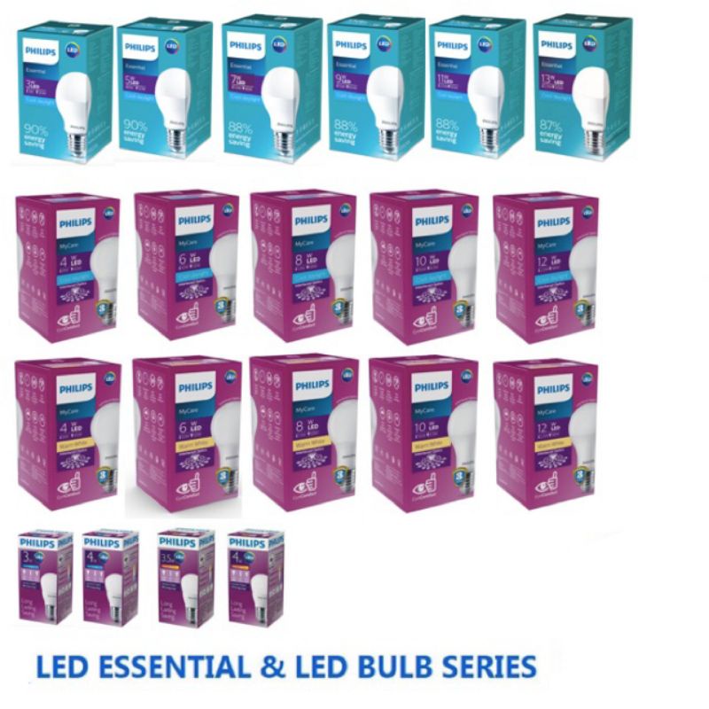 LAMPU LED PHILIPS 3 W - 13 WATT ESSENTIAL BULB MYCARE GROSIR 3W 4W 5W 6W 7W 8W 9W 10W 11W 12W 13W 15W
