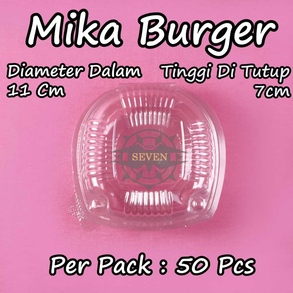 Jual (ISI 50pcs) Mika Burger/ Hamburger / Mika Roti / Mika Bolu Plastik ...