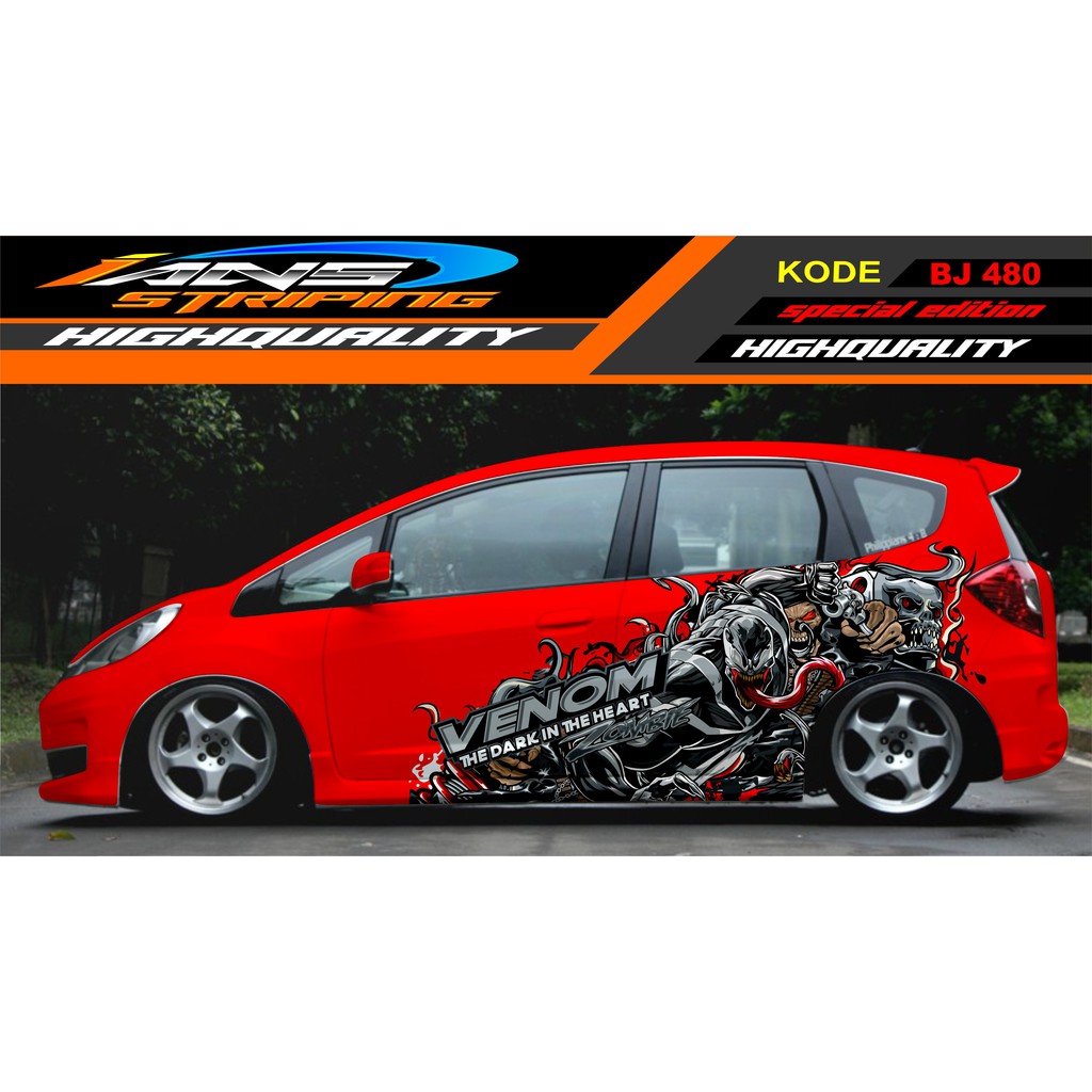 Jual Decal Sticker Mobil Jazz Brio Sigra Agya Yaris Stiker Mobil Venom Variasi Sticker