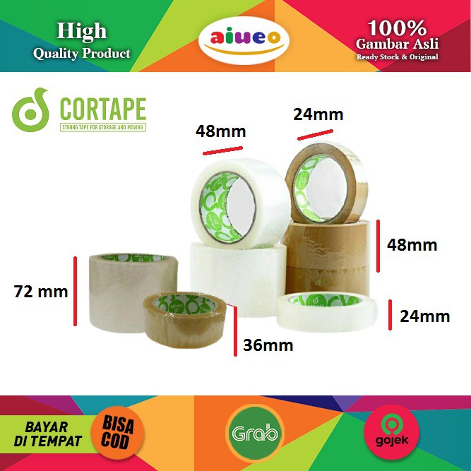 Jual Lakban Cortape Bening 36mm x 90yard - 1 Pcs | Shopee Indonesia