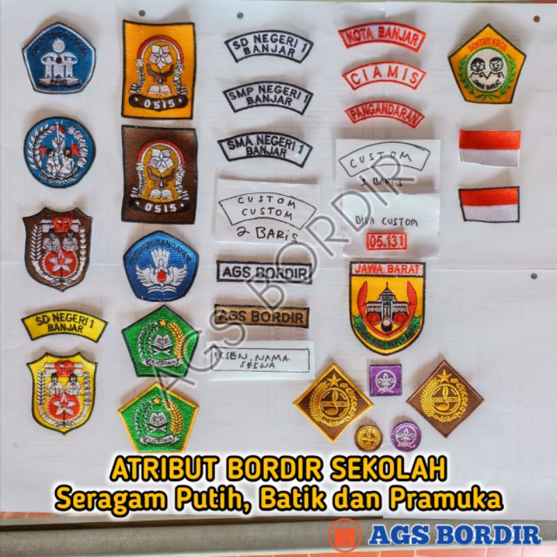 Jual Satuan Bordir Bet Bendera Logo Osis Smp Sma Mts Mi Ma Tutwuri